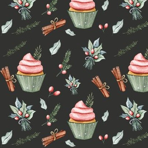 6" Festive Cupcakes // Chalk Black
