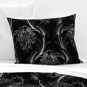 Art Nouveau Floral Pattern (Black)