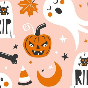 Halloween Haunting - Blush Pink Large Scale