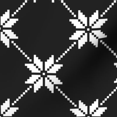 Retro Christmas nordic star check black