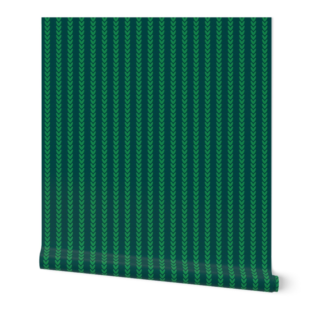 Christmas green knit stripes
