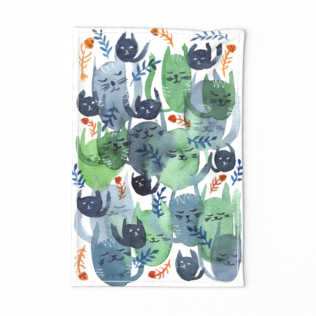 Cat Cacophony Tea Towel