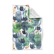 Cat Cacophony Tea Towel