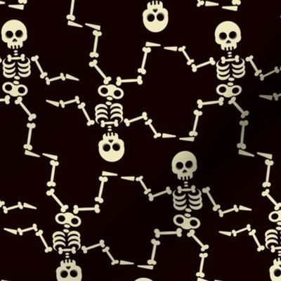 Halloween Skeletons Dancing on Black-01