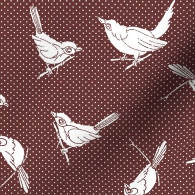 garden birds shadows Maroon