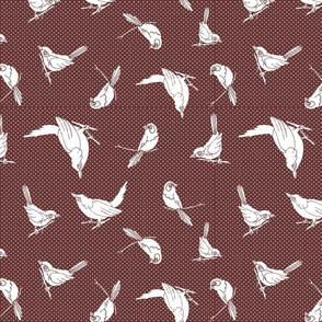 garden birds shadows Maroon