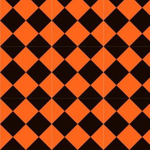 Halloween Costume Stripe Diamonds Black and Orange-01