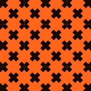 Halloween Costume Stripe X Black and Orange