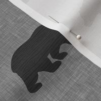 3” wood bear - black on grey