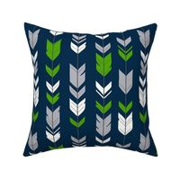 arrow Feathers - Seahawks green and grey on navy