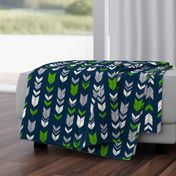 arrow Feathers - Seahawks green and grey on navy