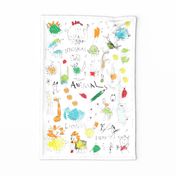 My favourite Animals - tea towel - collaboration