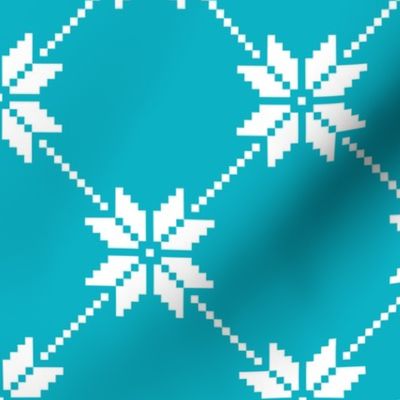 Retro Christmas nordic star aqua blue