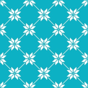 Retro Christmas nordic star aqua blue