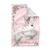 Bunny Love tea towel- pink