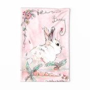 Bunny Love tea towel- pink