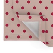 Blush pink polka dots Viva Magenta