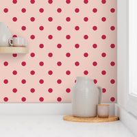 Blush pink polka dots Viva Magenta