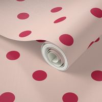 Blush pink polka dots Viva Magenta