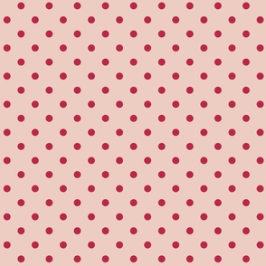 Blush pink polka dots Viva Magenta