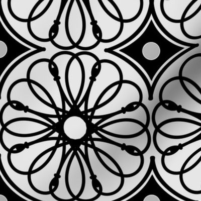 Spinning Daisy: Gray & Black Geometric Flowers