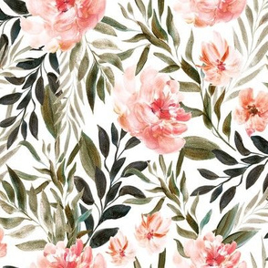 Large // Woodland Coral Florals