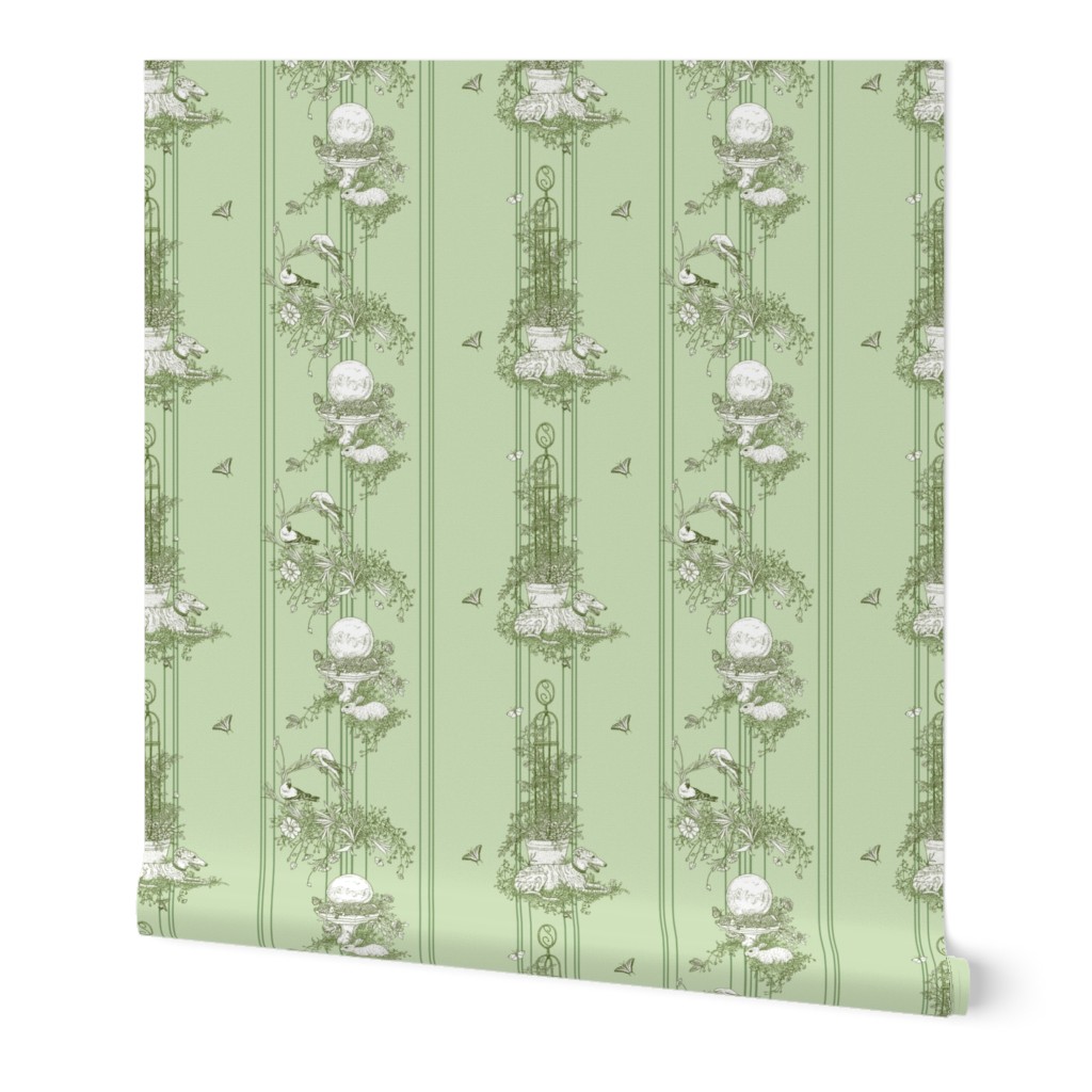 Green Stripe Garden Toile Small