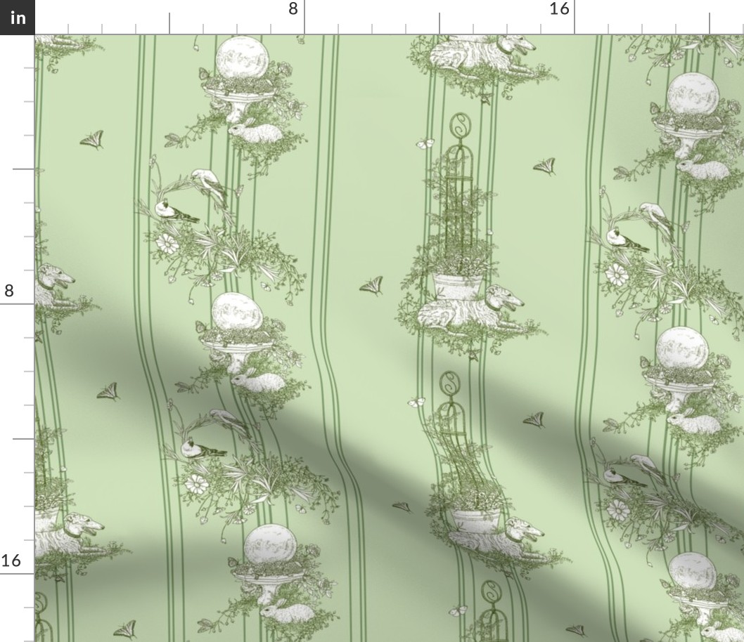 Green Stripe Garden Toile Small