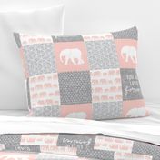 Elephant wholecloth - You are loved forever.  - pink 