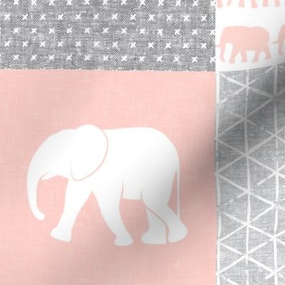 Elephant wholecloth - You are loved forever.  - pink 