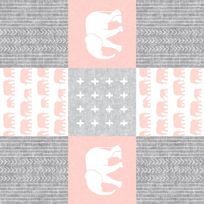 Elephant wholecloth - cross my heart - pink (90)