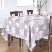 Elephant wholecloth - cross my heart - purple