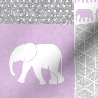 Elephant wholecloth - You are loved forever.  - purple