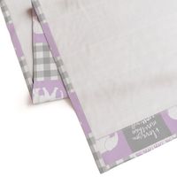 Elephant wholecloth - I love you more than you will ever know - patchwork - plaid - purple