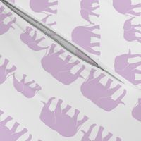 elephant march - purple on white