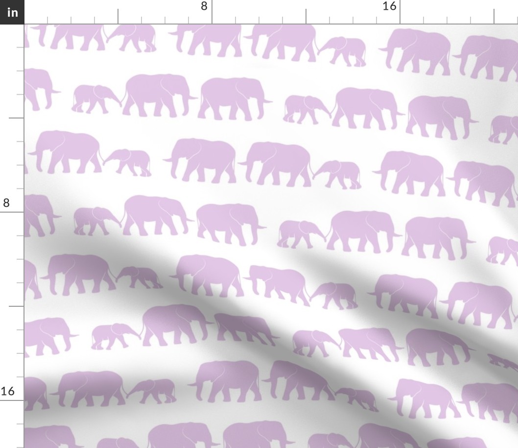 elephant march - purple on white
