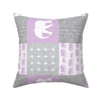 Elephant wholecloth - cross my heart - purple (90)