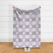 Elephant wholecloth - cross my heart - purple (90)