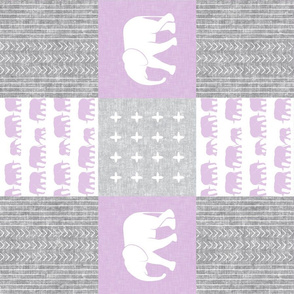 Elephant wholecloth - cross my heart - purple (90)