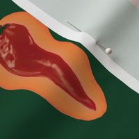 Chili Pepper-Dark green background