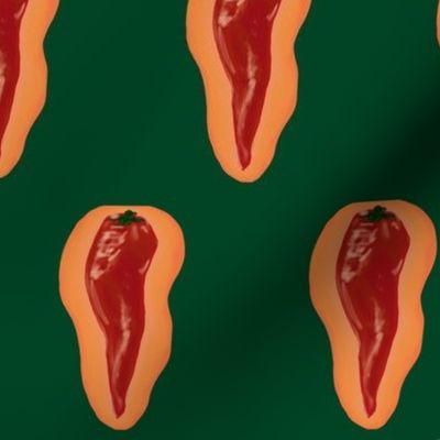 Chili Pepper-Dark green background