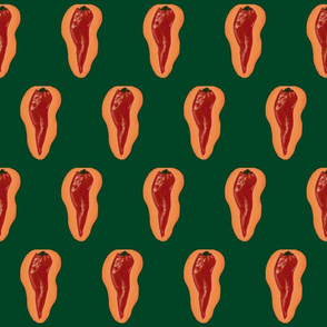 Chili Pepper-Dark green background