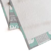 Elephant wholecloth - You are loved forever.  - mint