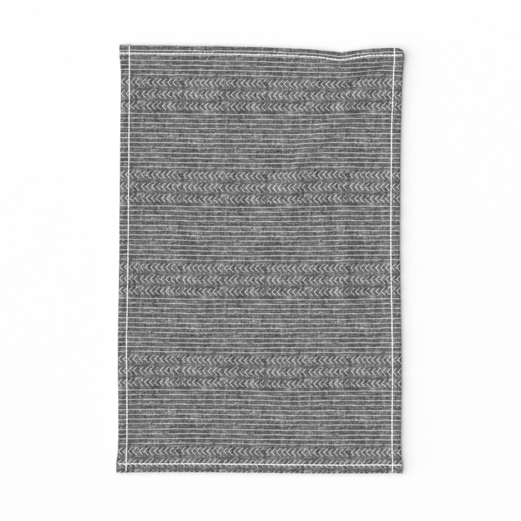 mud cloth stripes - mudcloth woven dark grey