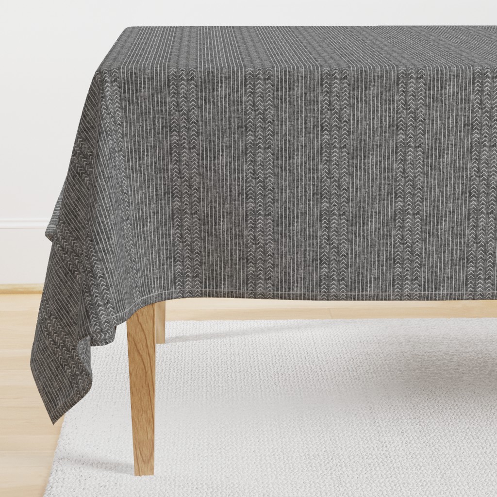 mud cloth stripes - mudcloth woven dark grey