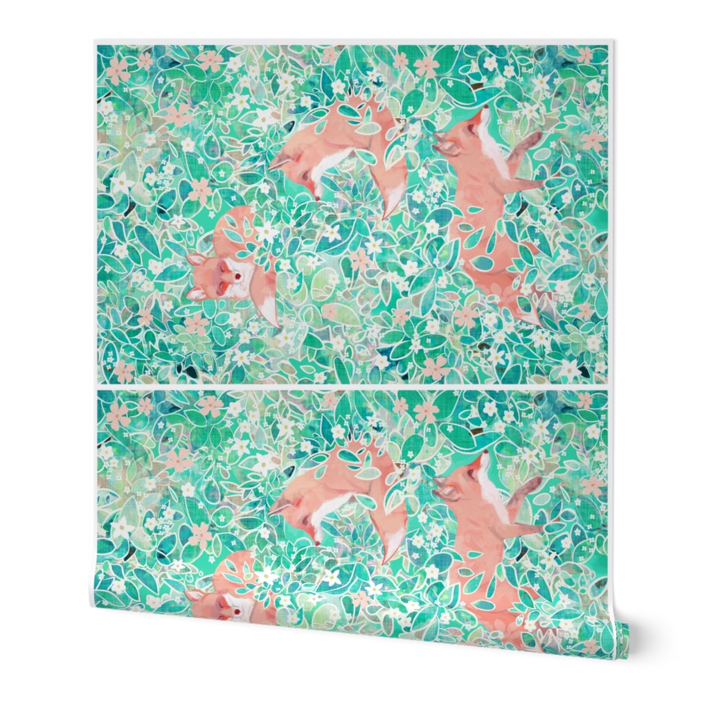 dappled fox tea towel