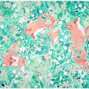 dappled fox tea towel