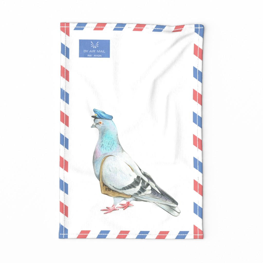 Air Mail Carrier Pigeon - Illustrated Animals Tea Towel Challenge