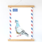 Air Mail Carrier Pigeon - Illustrated Animals Tea Towel Challenge