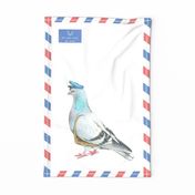 Air Mail Carrier Pigeon - Illustrated Animals Tea Towel Challenge